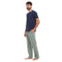 Ensemble pyjama été homme T-shirt bleu foncé + Pantalon à Carreaux Vert x Foncé