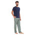Ensemble pyjama été homme T-shirt bleu foncé + Pantalon à Carreaux Vert x Foncé