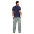 Ensemble pyjama été homme T-shirt bleu foncé + Pantalon à Carreaux Vert x Foncé