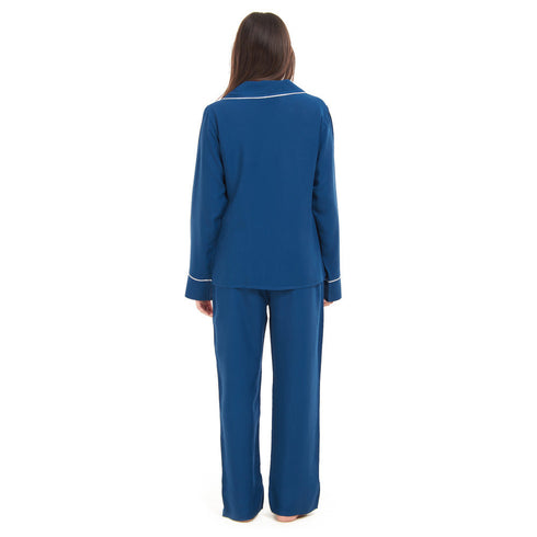 Ensemble pyjama d'été femme boutonné pétrole