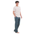 Men summer pajama set Beige T-shirt +Olive x Petroleum checkered Pants