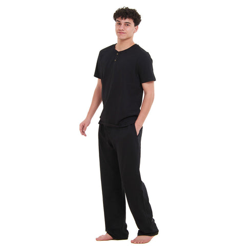 Ensemble pyjama d'été homme T-shirt + pantalon noir