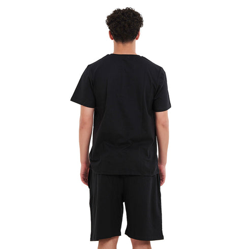 Ensemble pyjama d'été homme T-shirt + short noir