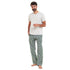 Ensemble pyjama été homme T-shirt gris+ Pantalon à Carreaux Vert x Bleu foncé