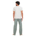 Ensemble pyjama été homme T-shirt gris+ Pantalon à Carreaux Vert x Bleu foncé