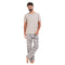 Ensemble pyjama été homme T-shirt gris + Pantalon à Carreaux gris