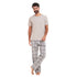 Ensemble pyjama été homme T-shirt gris + Pantalon à Carreaux gris