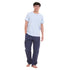 Ensemble pyjama d'été homme T-shirt bleu clair + pantalon à carreaux bleu foncé x gris