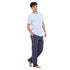 Ensemble pyjama d'été homme T-shirt bleu clair + pantalon à carreaux bleu foncé x gris