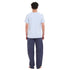 Ensemble pyjama d'été homme T-shirt bleu clair + pantalon à carreaux bleu foncé x gris