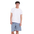 Ensemble pyjama été homme T-shirt blanc cassé + Short à Carreaux Pétrole X Blanc