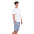 Ensemble pyjama été homme T-shirt blanc cassé + Short à Carreaux Pétrole X Blanc