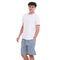 Ensemble pyjama été homme T-shirt blanc cassé + Short à Carreaux Pétrole X Blanc