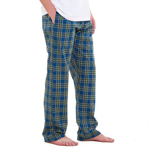 Men summer pant checkered olive x Petroleum