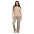 Ensemble pyjama d'été femme T-shirt beige + pantalon pastel
