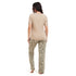 Ensemble pyjama d'été femme T-shirt beige + pantalon pastel