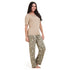 Ensemble pyjama d'été femme T-shirt beige + pantalon pastel