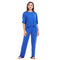 Ensemble pyjama d'été femme, T-shirt court+ pantalon bleu Royal