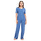 Ensemble pyjama d'été femme T-shirt pétrole + pantalon