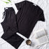 Ensemble pyjama d'été femme T-shirt noire + pantalon