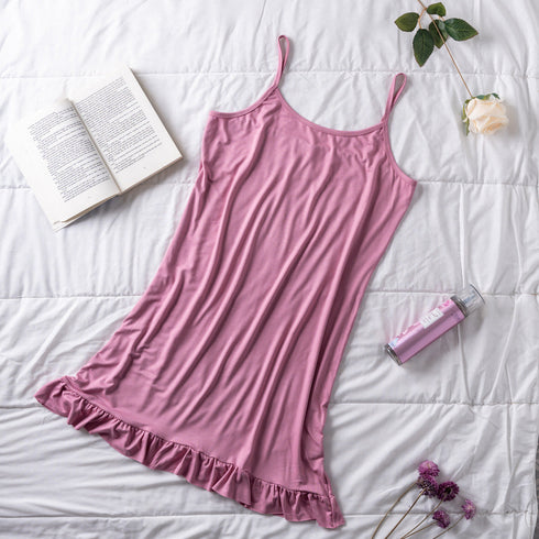 Chemise de nuit d’été femme cashmere volants