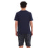 Ensemble pyjama d'été homme T-shirt bleu foncé + short feuilles d'arbre beiges