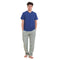 Ensemble pyjama été homme T-shirt Indigo + Pantalon à Carreaux Olive x Indigo