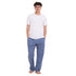 Ensemble pyjama d'été homme T-shirt blanc + pantalon blocs blanc
