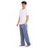 Ensemble pyjama d'été homme T-shirt blanc + pantalon blocs blanc