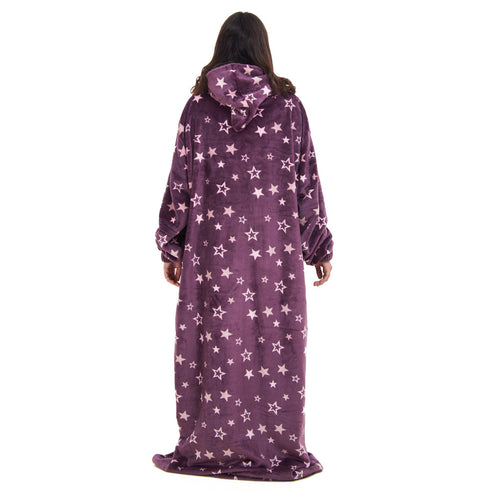 Snuggs Couverture avec manches "Etoiles Violettes"