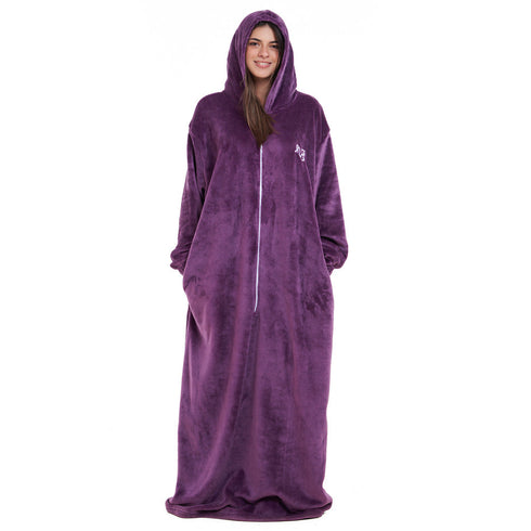Snuggs Couverture avec manches "Violet Foncé"