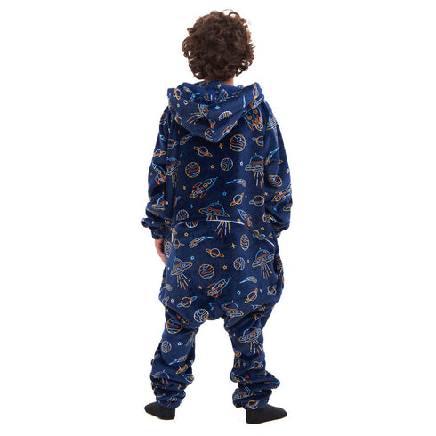 Snuggs Combinaison pyjama d'enfant "Espace Bleu Foncé"