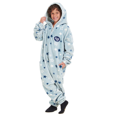 Snuggs Combinaison pyjama d'enfant "Etoiles Bleu pastel""