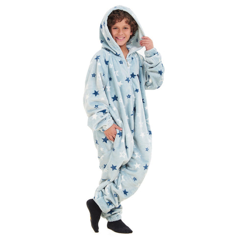 Snuggs Combinaison pyjama d'enfant "Etoiles Bleu pastel""