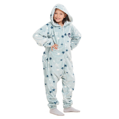 Snuggs Combinaison pyjama d'enfant "Etoiles Bleu pastel""