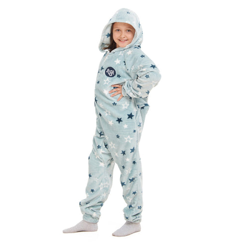 Snuggs Combinaison pyjama d'enfant "Etoiles Bleu pastel""
