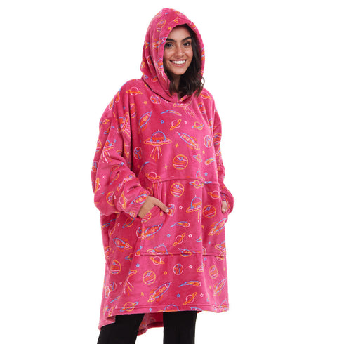 Snuggs Sweat à capuche " Espace Fuchsia"