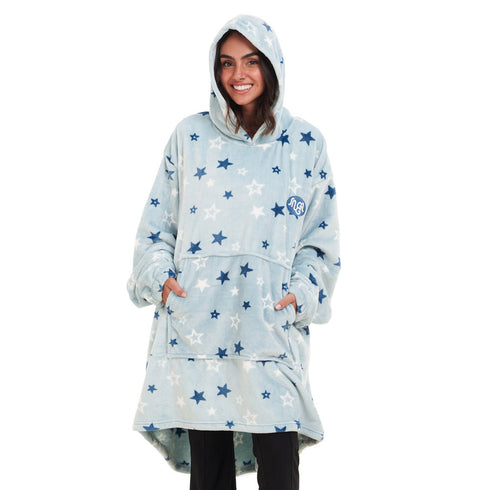 Snuggs Sweat à capuche "Etoiles Bleu Pastel"