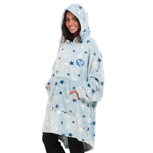 Snuggs Sweat à capuche "Etoiles Bleu Pastel"