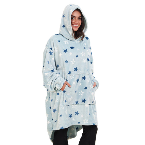 Snuggs Sweat à capuche "Etoiles Bleu Pastel"