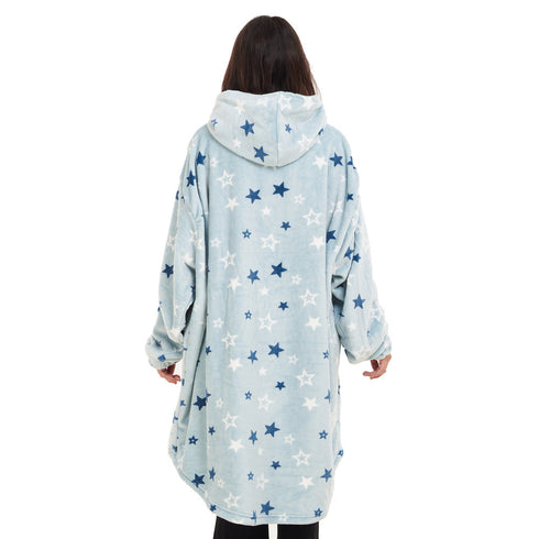 Snuggs Sweat à capuche "Etoiles Bleu Pastel"