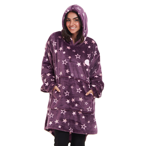 Snuggs Sweat à capuche " Étoiles violettes "