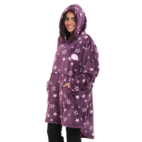 Snuggs Sweat à capuche " Étoiles violettes "