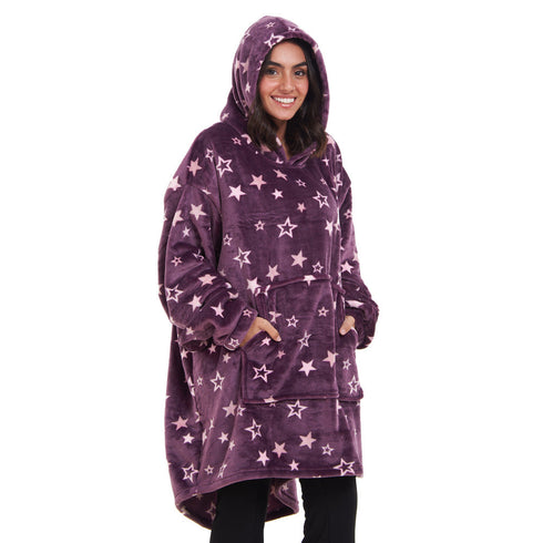 Snuggs Sweat à capuche " Étoiles violettes "