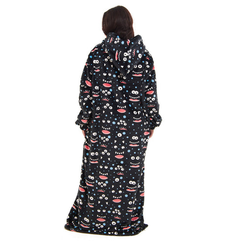 Snuggs Couverture avec manches "Monstre Noir"