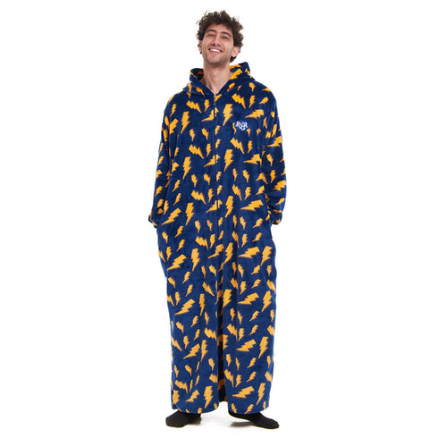 Snuggs Couverture avec manches "Eclair Bleu Foncé"