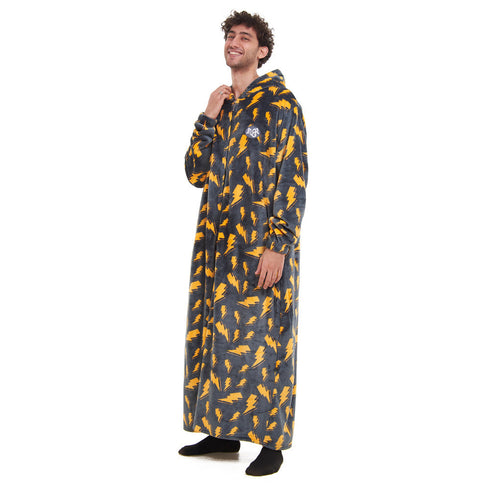 Snuggs Couverture avec manches "Eclair Gris Souris"