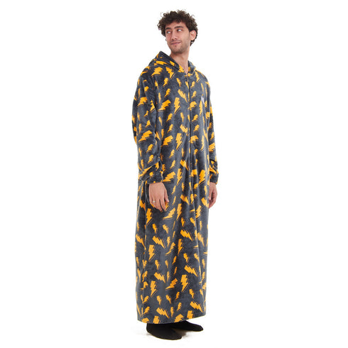Snuggs Couverture avec manches "Eclair Gris Souris"