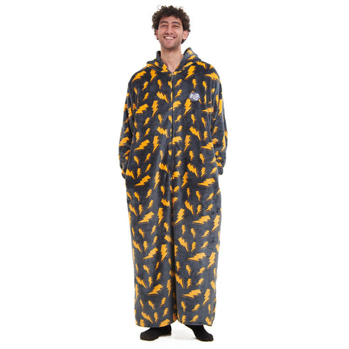 Snuggs Couverture avec manches "Eclair Gris Souris"