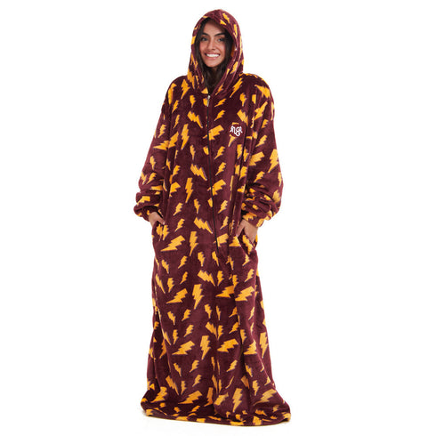 Snuggs Couverture avec manches "Eclair Bordeaux"